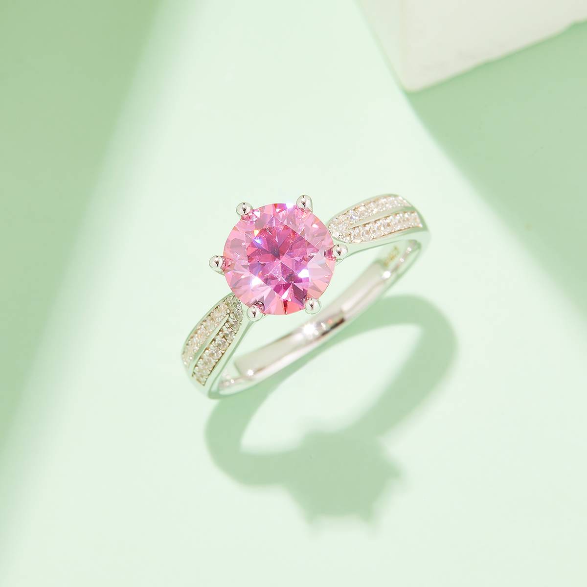 Starlight Queen S925 Silver Plated Platinum Moissanite Diamond Women's Ring 2.0 Carat D-Class